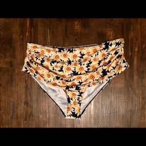 Plus Size Flowered Bikini Bottoms